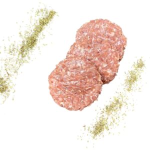 Hamburguesas de lechazo artesanas en bandeja al vacío